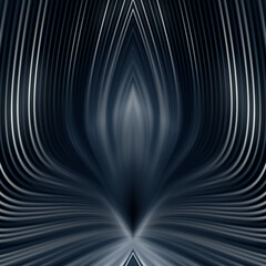 Fototapete - Close-up of a symmetrical wave pattern of curved lines in the shape of a flower. 3d rendering digital illustration