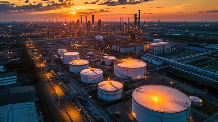 Wall Mural - oil and natural gas storage tanks, and the refinery business