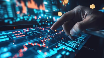 Wall Mural - planning analyze indicator and strategy buy and sell, stock market, business growth, progress or suc