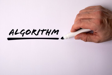 Canvas Print - Algorithm. Text and drawn line on a white background