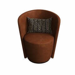 armchair isolated on white background, interior furniture, 3D illustration, cg render
