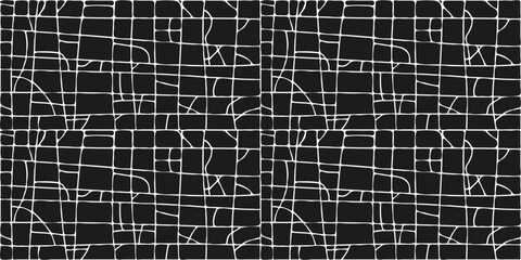 Fototapete - Black texture of fragments, cracked parts of a homogeneous surface. Mosaic and rocky surface.