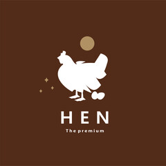 Sticker - animal hen natural logo vector icon silhouette retro hipster