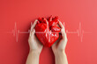 Concept on heart health theme on solid background. International radiology day