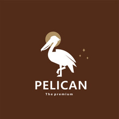 Wall Mural - animal pelican natural logo vector icon silhouette retro hipster