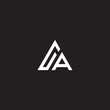 GA monogram logo in triangle shape - black and white.