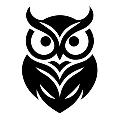 Sticker - Owl vector silhouette, Owl Tattoo vector art illustration black color