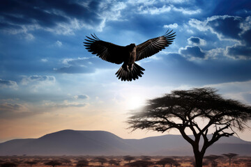  The majestic Rüppell's Vulture soaring high above the African savannah