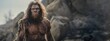 Ancient Explorer: Australopithecus Explores Its Primordial Habitat - A Glimpse into the Curiosity and Adaptation of Early Human Ancestors in Prehistoric Times.

