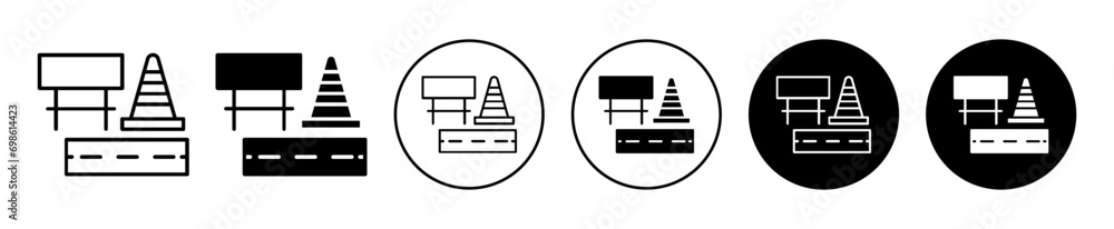 road construction icon. work in progress warning road signboard symbol ...