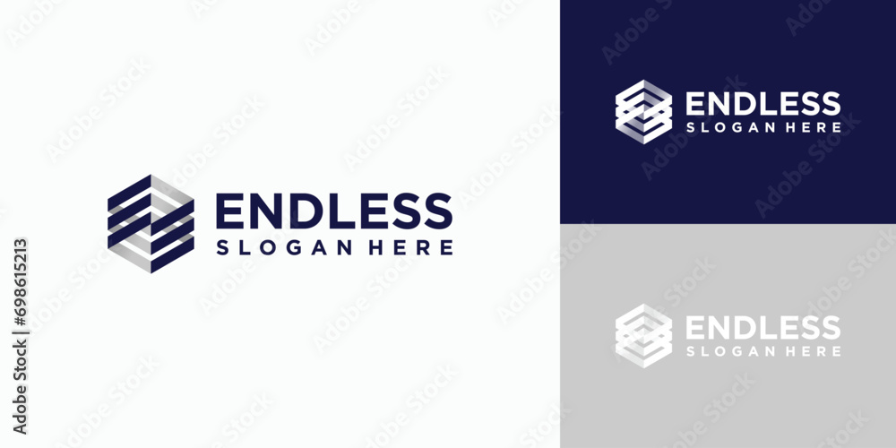 Letter E logo design in infinity cube Stock Vector | Adobe Stock