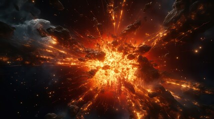 Wall Mural - Explosion in space. Generative AI