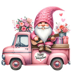 Wall Mural - cute valentine gnome