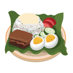Sticker - indonesia food nasi lemak
