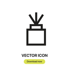 Poster - Incense icon vector. Linear-style sign for mobile concept and web design. Incense symbol illustration. Pixel vector graphics - Vector.