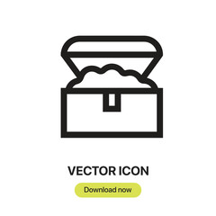Fototapete - Chest icon vector. Linear-style sign for mobile concept and web design. Chest symbol illustration. Pixel vector graphics - Vector.