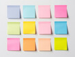 Colorful sheets for sticky notes on white background