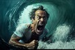 A deceptive surfer trying to cheat while surfing. Generative AI