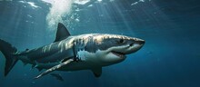 Underwater Image Of A Stunning Wild Great White Shark