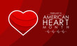 © uazzal - vector illustration of february is american heart month.For banner, flyer, poster design template.