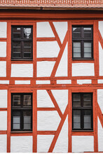 Brick Wall With Windows In Würzburg, Germany