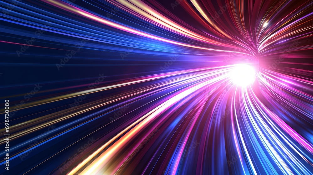 Dynamic light burst with vibrant blue and red streaks perfect for tech ...