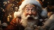 surprised Santa Claus in close-up
