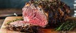 Grass-fed prime rib roast with homemade herbs and spices
