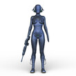 © tsuneomp - 女性サイボーグ　3DCG レンダリング