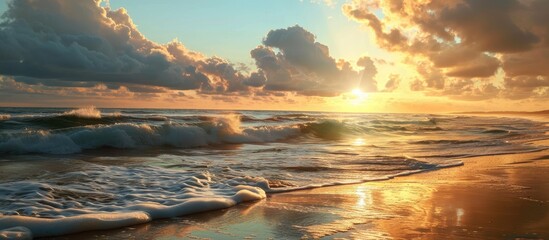 Wall Mural - Gorgeous beach sunrise.