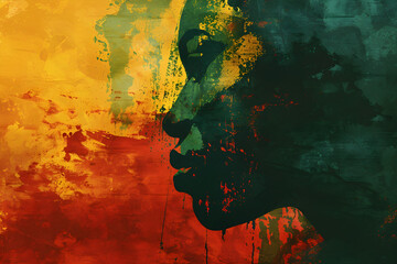 Wall Mural - Black History Month abstract background with red, green, and yellow,