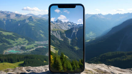 Mobile phone with blank screen, generative AI