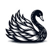 elegant black swan vector sketch