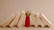 Business professionals stop the crisis domino effect, safeguarding against business collapse.