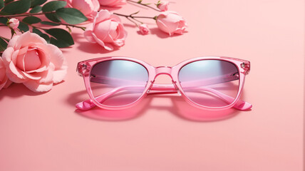 Wall Mural - Shades of Chic: A Pink Symphony in Sunglass Patterns