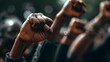 African American Black people's fist sign of struggle, Struggle, Resistance, Fight or revolt, Black people making Fist in protest, Closeup fist of black man, Anti-racism or social justice protest
