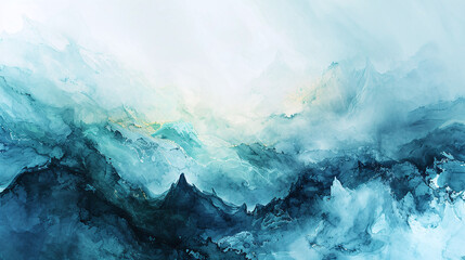 dreamy watercolor wallpaper with an abstract landscape in cool tones