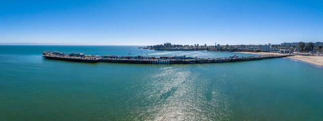 Wall Mural - Aerial view of the Santa Cruz beach town in California, USA.