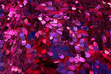 Close Up Of Sequins In Pink And Purple Colors, Abstract Background