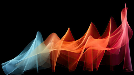 Wall Mural - Group of abstract Colorful Shapes on Black Background