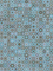 Poster - Floral geometric mandala shapes, vintage style seamless pattern background.