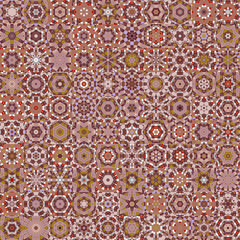 Poster - Floral geometric shapes vintage style seamless pattern background.