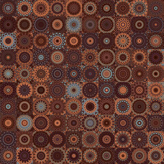 Poster - Floral geometric shapes vintage style seamless pattern background.