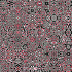 Poster - Floral geometric shapes vintage style seamless pattern background.