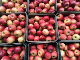 Wall Mural - apples in cardboard boxes