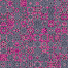 Poster - Floral geometric shapes old vintage concept seamless pattern background.