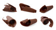 © New Africa - Many chocolate curls isolated on white, collection