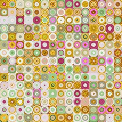 Poster - Pastel colored circular mandala shapes multi patterned and textured background.