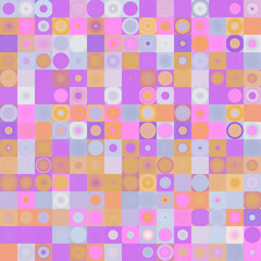 Fototapete - Vintage style pastel colored round shapes, circles, seamless pattern background.