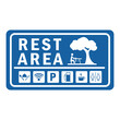 Vector icon rest area, illustration of rest area, rest area road sign, vector